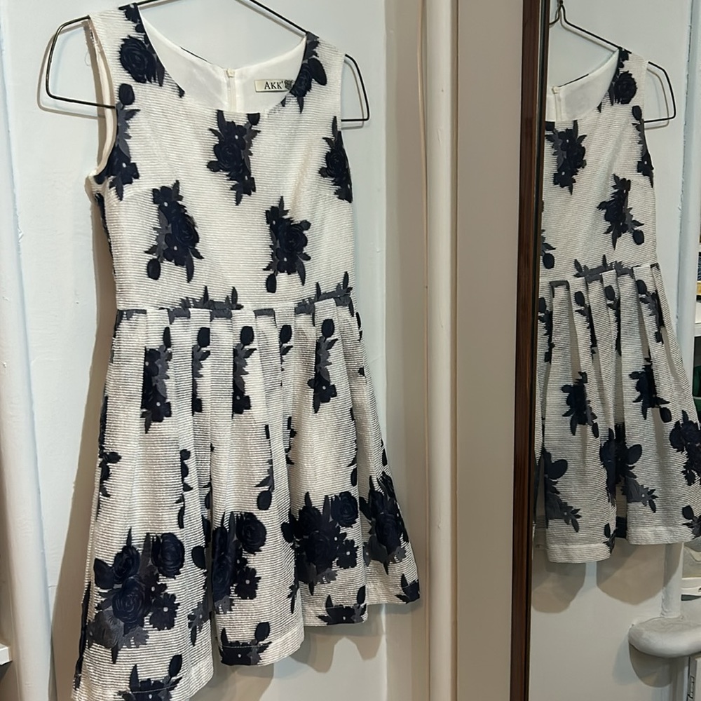 Blue Flower A line dress